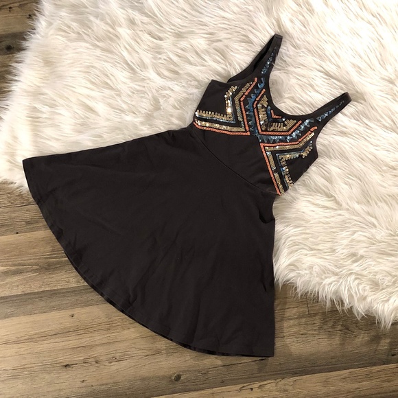 NEW Express Sequin Pattern Fit & Flare Mini Dress - Picture 2 of 8